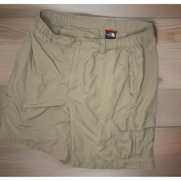 The North Face Shorts Men Sz L Horizon Peak Cargo Hiking Nylon AJDM Beige