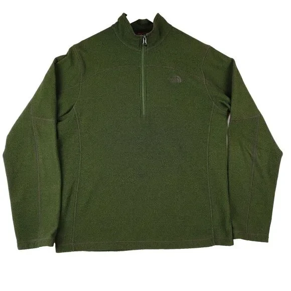 North Face 1/4 Zip Sweatshirt Mens M Green‎ Pullover Fleece Long Sleeve Gorpcore