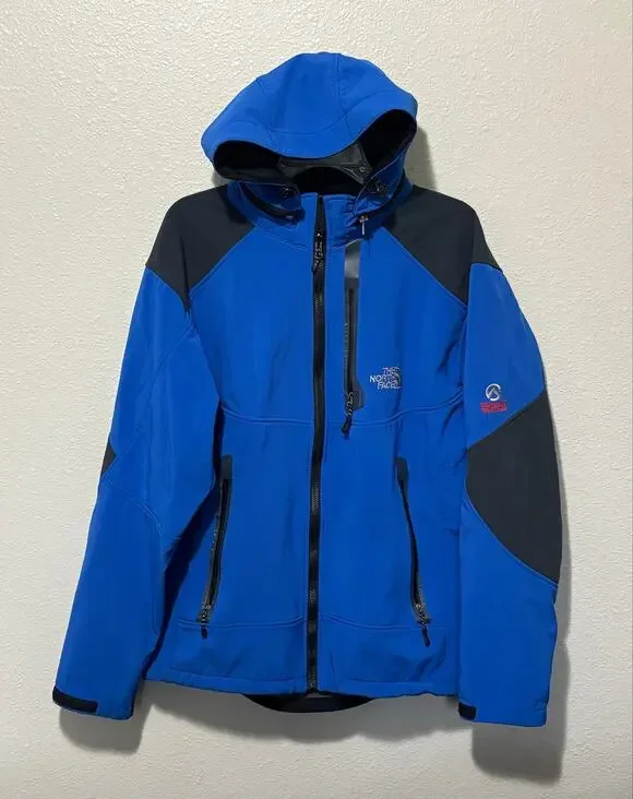 Men’s North Face Summit Series Blue Detachable Hood Jacket Zip Gortex, size XXL
