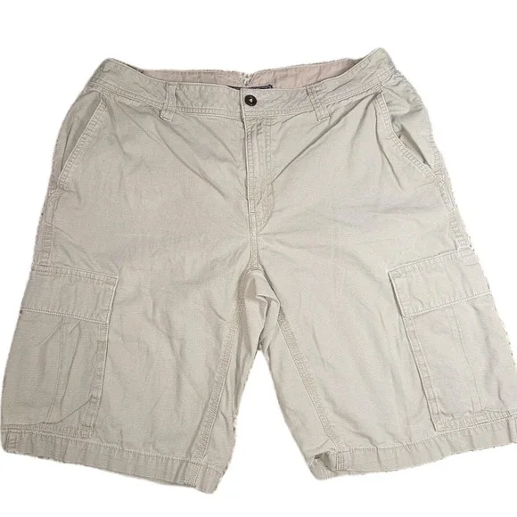 The North Face Men's Cargo Shorts Size 34 Tan Khaki Hiking Outdoor Work Cotton