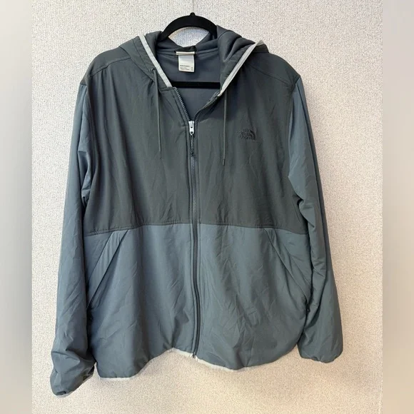 The North Face Men Size‎ XL Gray colorblock full zip hooded jacket