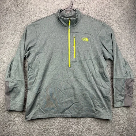 The North Face Mens Gray 1/4 Zip Long Sleeve‎ Pullover Jacket Size XXL