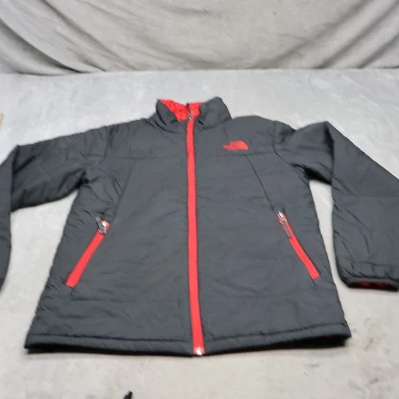 North Face Jacket Mens Small Black Insulated Full Zip Light Pack Winter Puffer