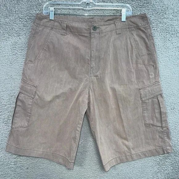 The North Face Cargo Shorts Men's Size 34 x 12 Brown Nylon Blend Utility Pockets