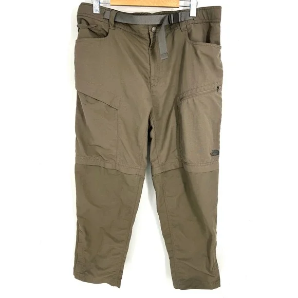 The North Face Paramount Trail Convertible Hiking‎ Pants Mens XL Brown Zip Off