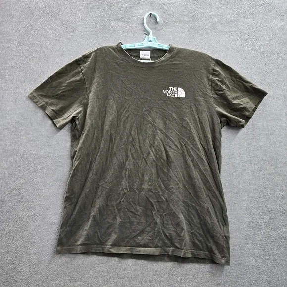 The North Face Men Shirt L Green Box Logo Gorpcore Short‎ Sleeve