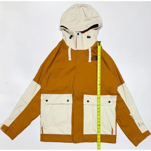 The North Face Mens Balfron DryVent Ski Jacket Brown White Colorblock Hooded Med