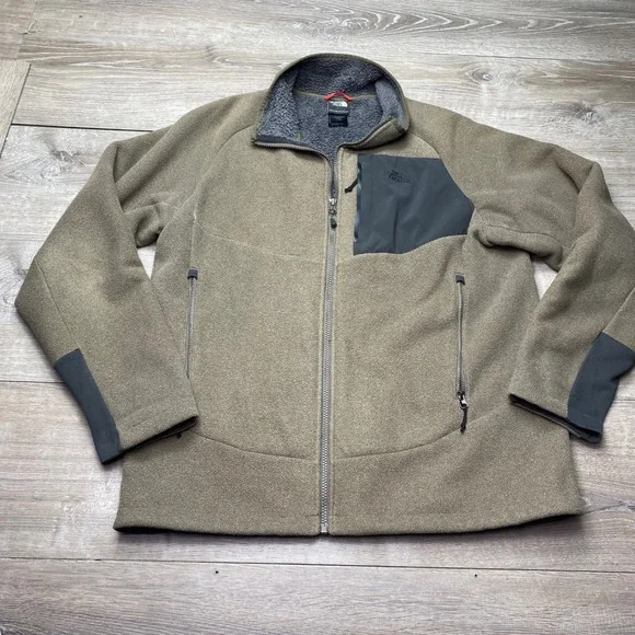 The North Face Jacket Fleece Full Zip Mens L Brown Polyester Sherpa Lined‎ Coat