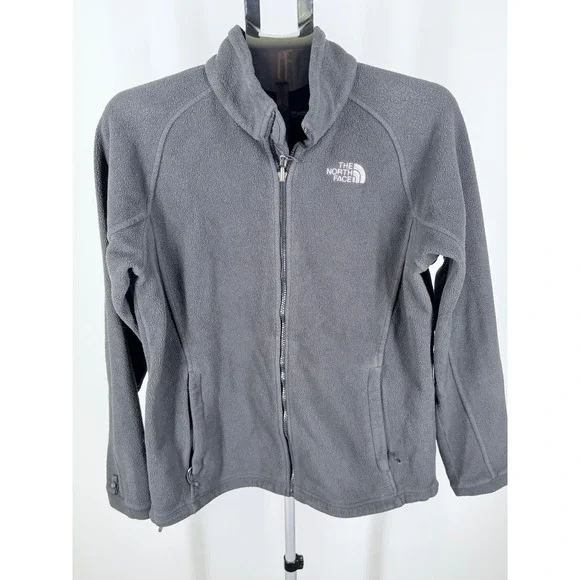 The North Face Mens Gray Full Zip TKA 100 Fleece Jacket Mock Neck Large