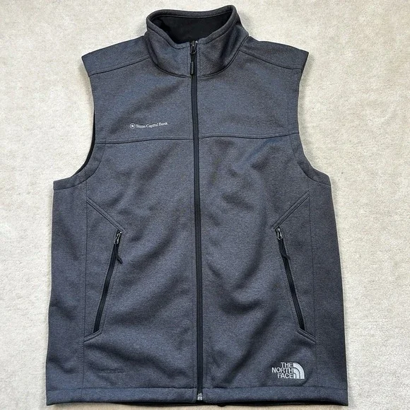 The North Face Ridgewall Soft Shell Full Zip Vest Men's Medium Gray Pockets