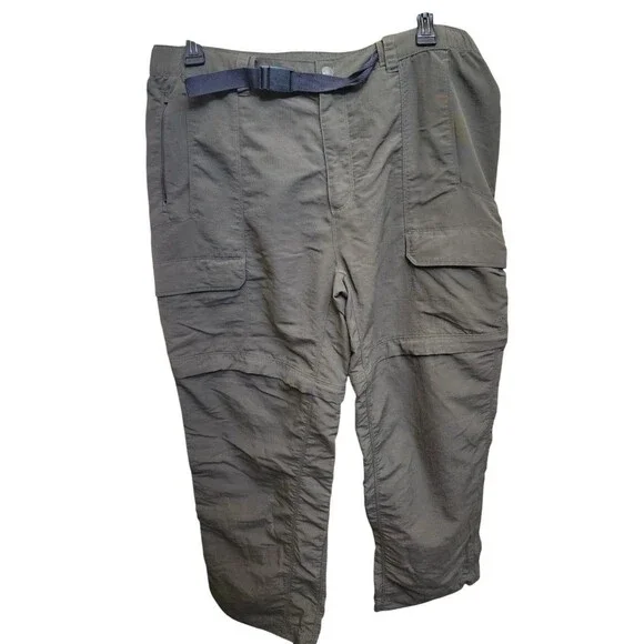 The North Face Convertible Cargo Pants Size XL Short Army Green Nylon