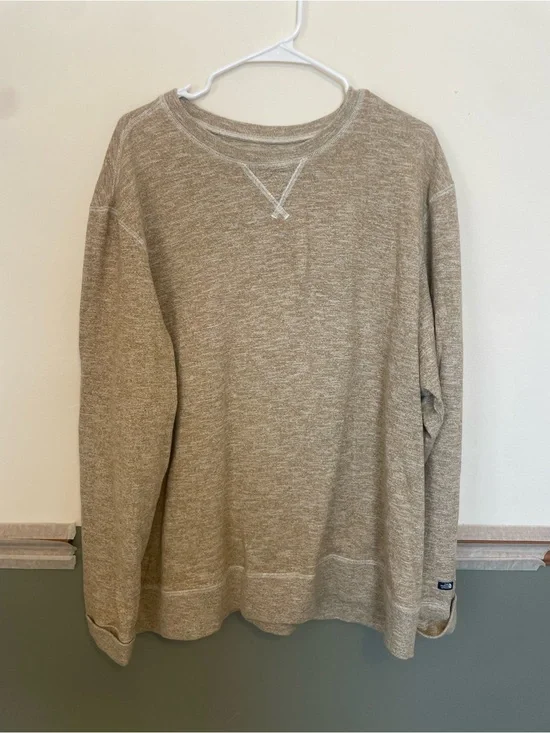 The North Face Mens Heathered Beige Crewneck Sweater Long Sleeve Neutral
