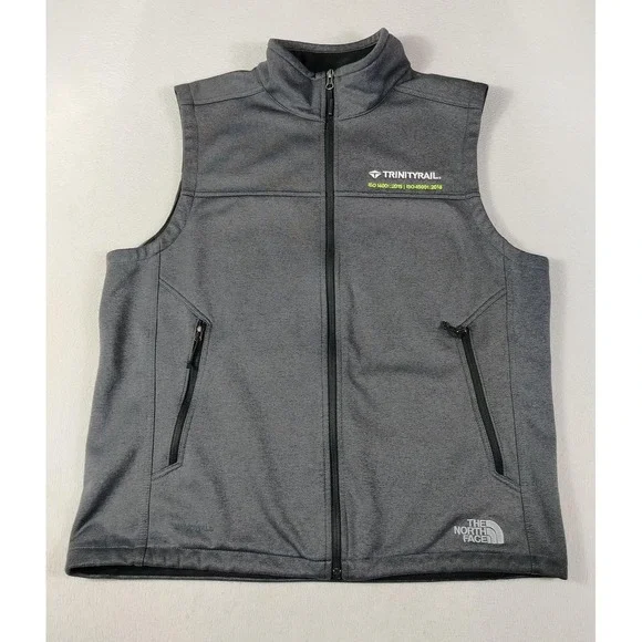The North Face Vest Mens Large Gray Windwall Softshell‎ Full Zip TrinityRail