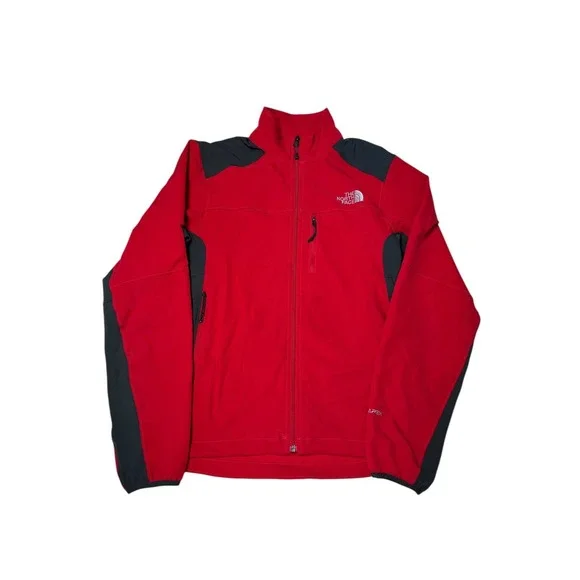 The North Face Mens Apex Softshell Jacket Red Black Full‎ Zip Size S