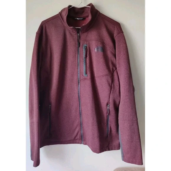 The North‎ Face Canyonlands Full-Zip Fleece Jacket Maroon Poly Blend Size Large