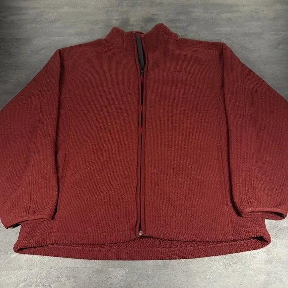 North Face Jacket Mens Large Burgundy Maroon Full Zip‎ Apex Bionic Grid Fleece