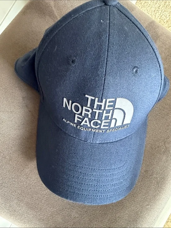 The North Face Navy Baseball Cap with White Logo