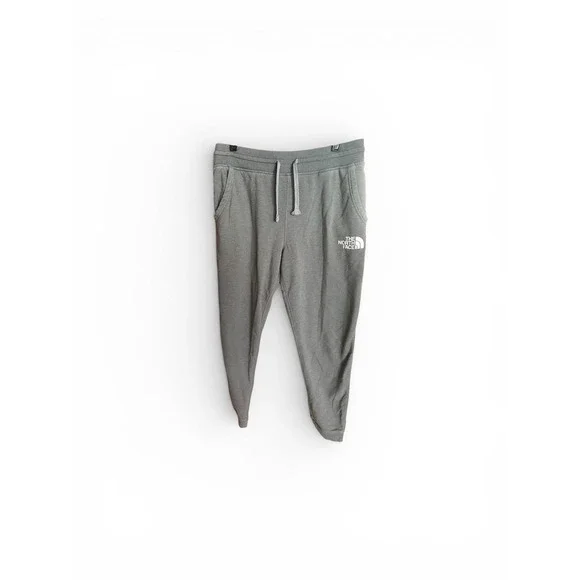 The North Face Mens Gray Fleece Joggers Sweatpants Drawstring Size Large