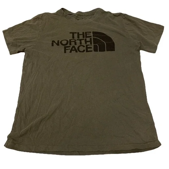 The North Face Mens T Shirt Médium  Green Logo  Short Sleeve 0043