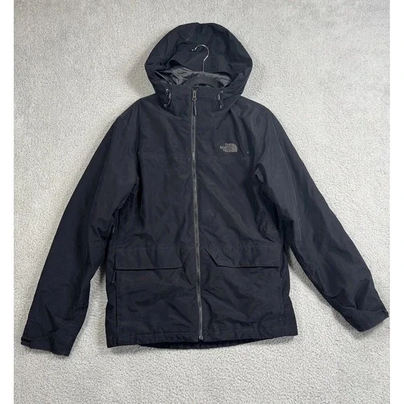 The North Face Jacket Mens‎ Medium Black Hooded Insulated Pit Zips NF0A2TC6