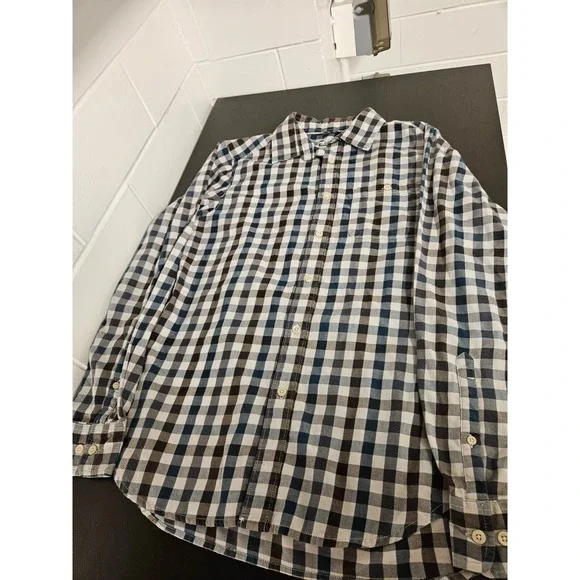 The North Face Shirt Mens Small Black/White check-shirt buttons‎