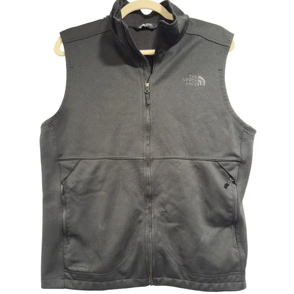 The North‎ Face Mens WindWall Softshell Vest Black Full Zip Fleece Lined Medium