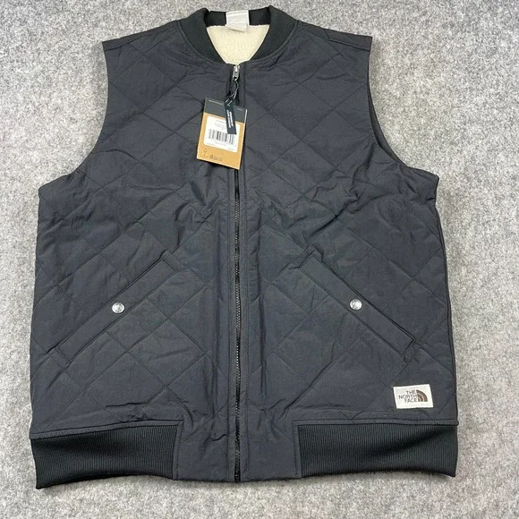 North‎ Face Cuchillo Insulated Vest Mens Medium Black Sherpa Lined NEW