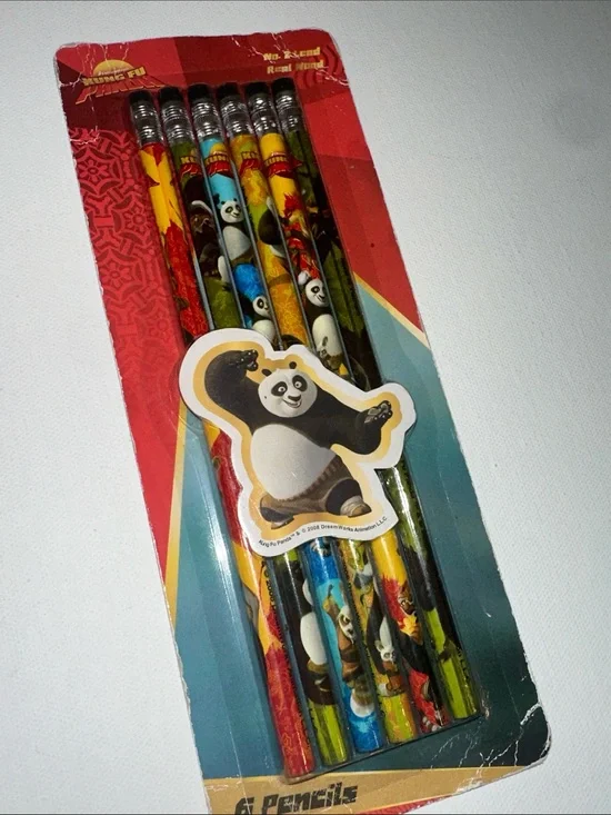 NEW - 2008 - KUNG FU PANDA PENCILS - 6 PACK