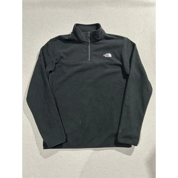 The North Face Mens Circular Design 1/4 Zip Fleece Pullover Black Small NF0A7UJO