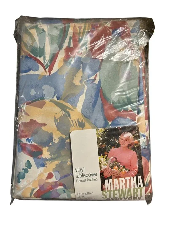 Martha Stewart Everyday Vinyl Tablecover Flannel Backed 60