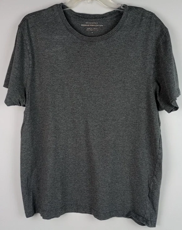 Banana Republic Adult L Gray Premium Pima Cotton Short Sleeve Casual Tshirt