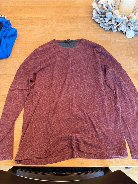 Banana Republic Men's Marled Long-Sleeve Crewneck - Wine