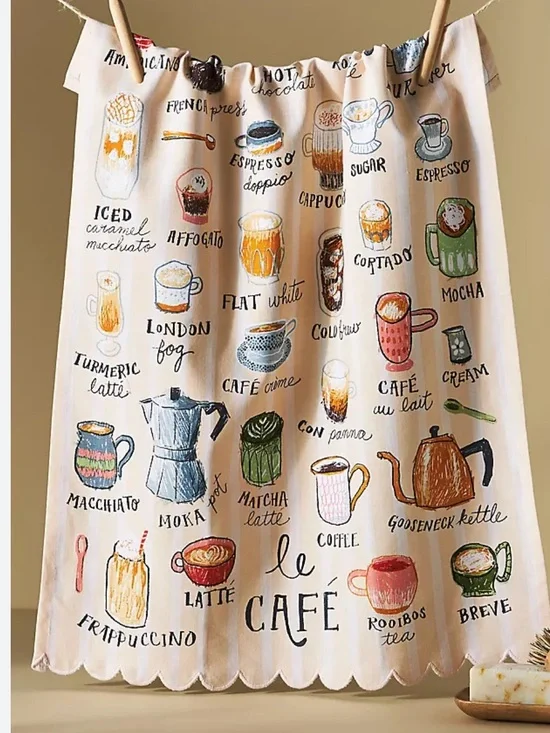 NWT Anthropologie Le Cafe Dish Towel