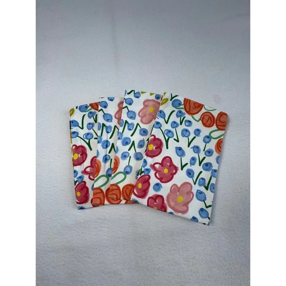 Whimsical Cottagecore Anna Whitham Co Tea Towel Multicolor Floral Hand Painted
