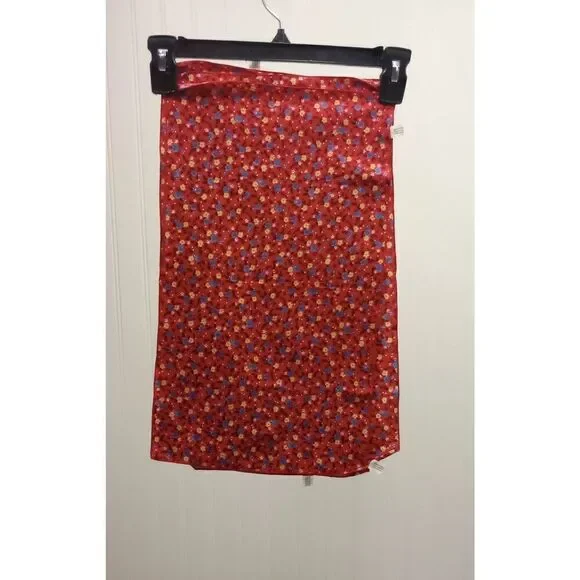 Vintage red floral napkins set of four
