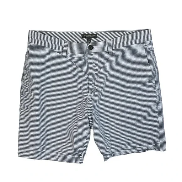 SH217 Men’s Banana Republic Seersucker Striped AIDEN Chino Shorts 34