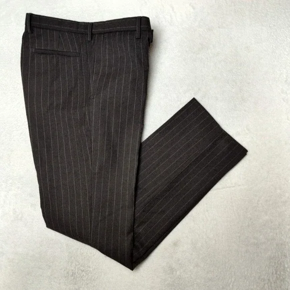 Banana Republic Pants Mens 33x34 Gray Slim Wool Tweed Tapered Dress Slacks Suit