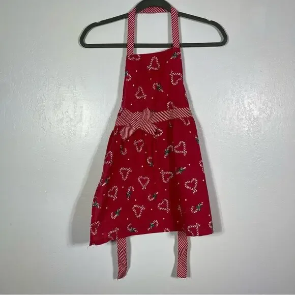 Babyboom, Candy Cane Kid Sized Apron. Velcro Closure for neck Strap.