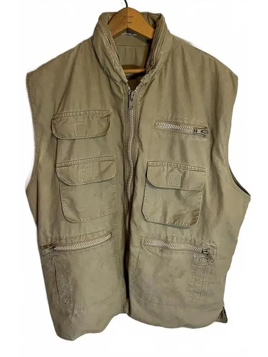 Vintage Banana Republic Safari Vest Mens XL Utility Multi Pocket Fishing 90s