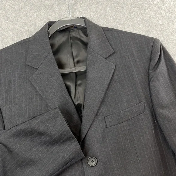 Banana Republic Pinstripe‎ Blazer Modern Slim Fit Men Gray Red Size 40R Wool