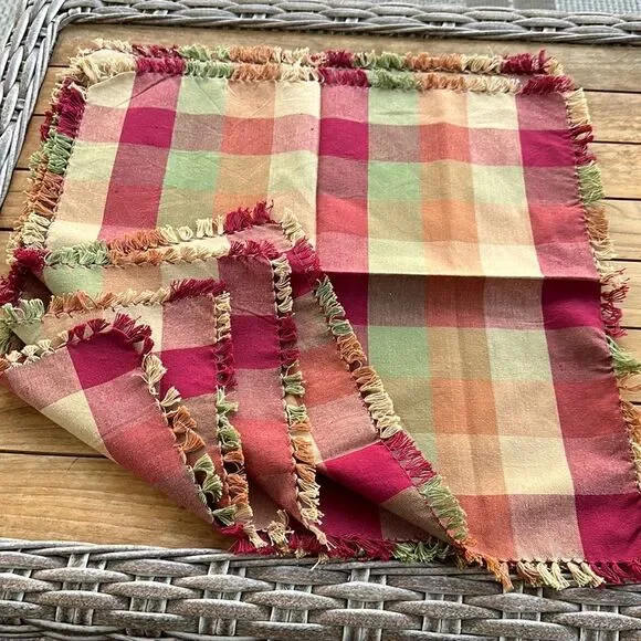 Homegoods Checkered Cloth Napkins Decor (4)