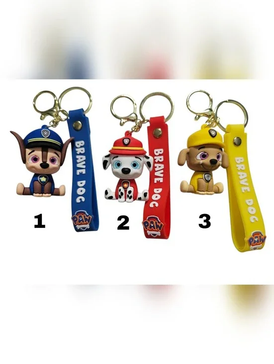 Paw Patrol (Pick 1) Keychain - Chase, Marshall, Rubble NWOT