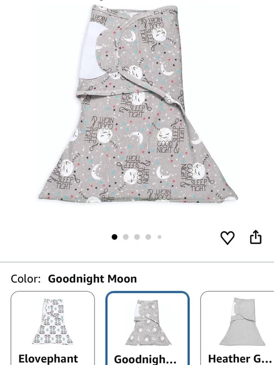 Gray Baby Swaddle Sack with Moon & Stars 