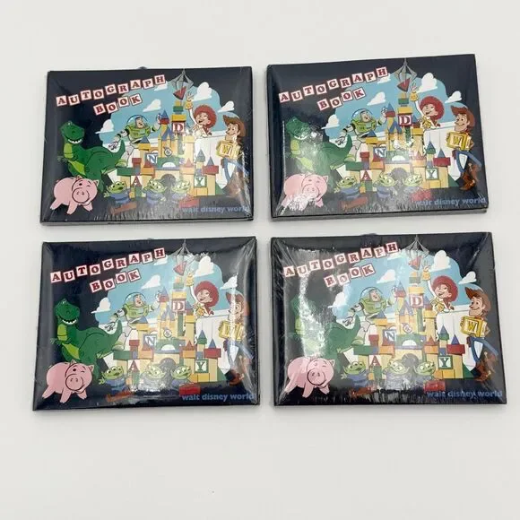 Walt Disney World Parks 4x6 Autograph Books New in Plastic Lot of 4 Pixar Toy St