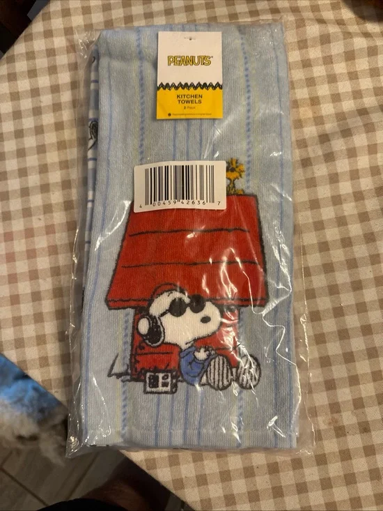 Peanuts Snoopy Blue & Red Kitchen Towel set 2