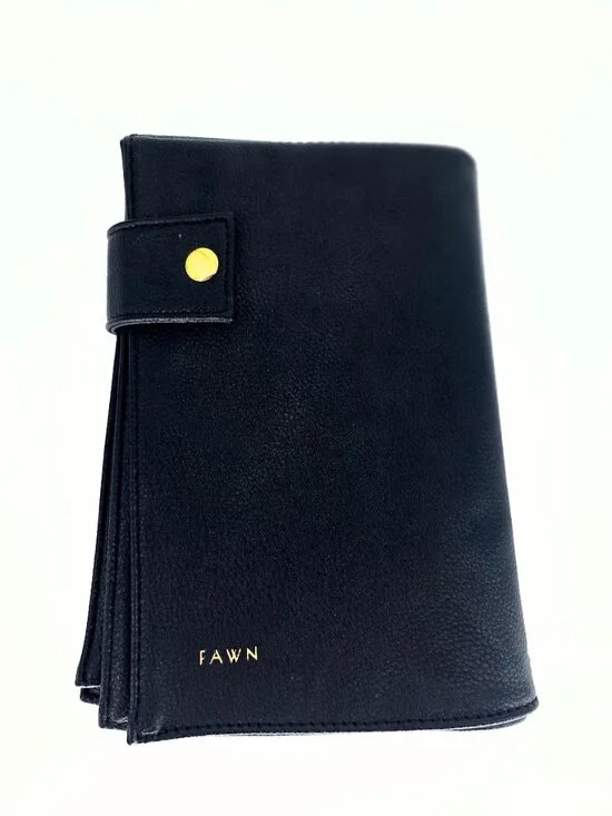 Fawn Design Premium Faux Leather Portable Changing Pad - Black