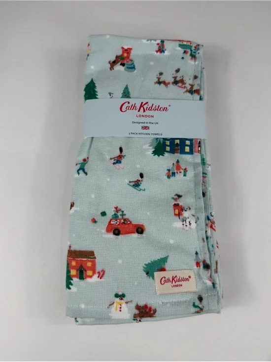 Cath Kidston London 3 PC Kitchen Christmas Winter SNOWY DAY DUCKEGG ~ Nostalgic