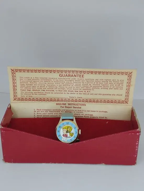 Rare Vintage 1963 Bradley Time Division Mattel Ponytail Barbie watch No. 5-191