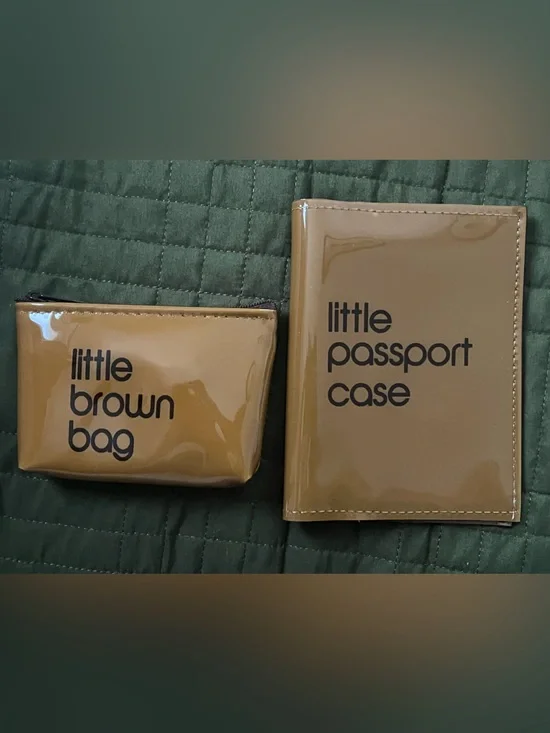 Bloomingdale’s Little Passport Case & Little Brown Coin Pouch Set - Brown