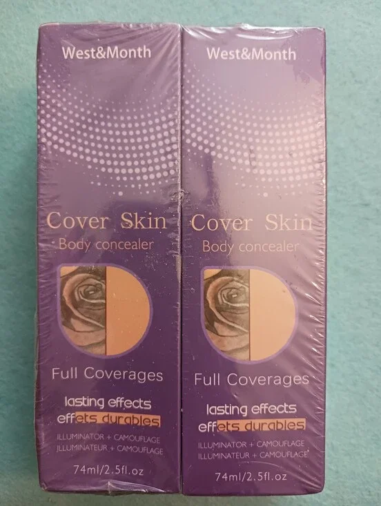 x2 West & M Beauty Cover Skin Body Concealer Make-up Med. Fair , Water Resistant